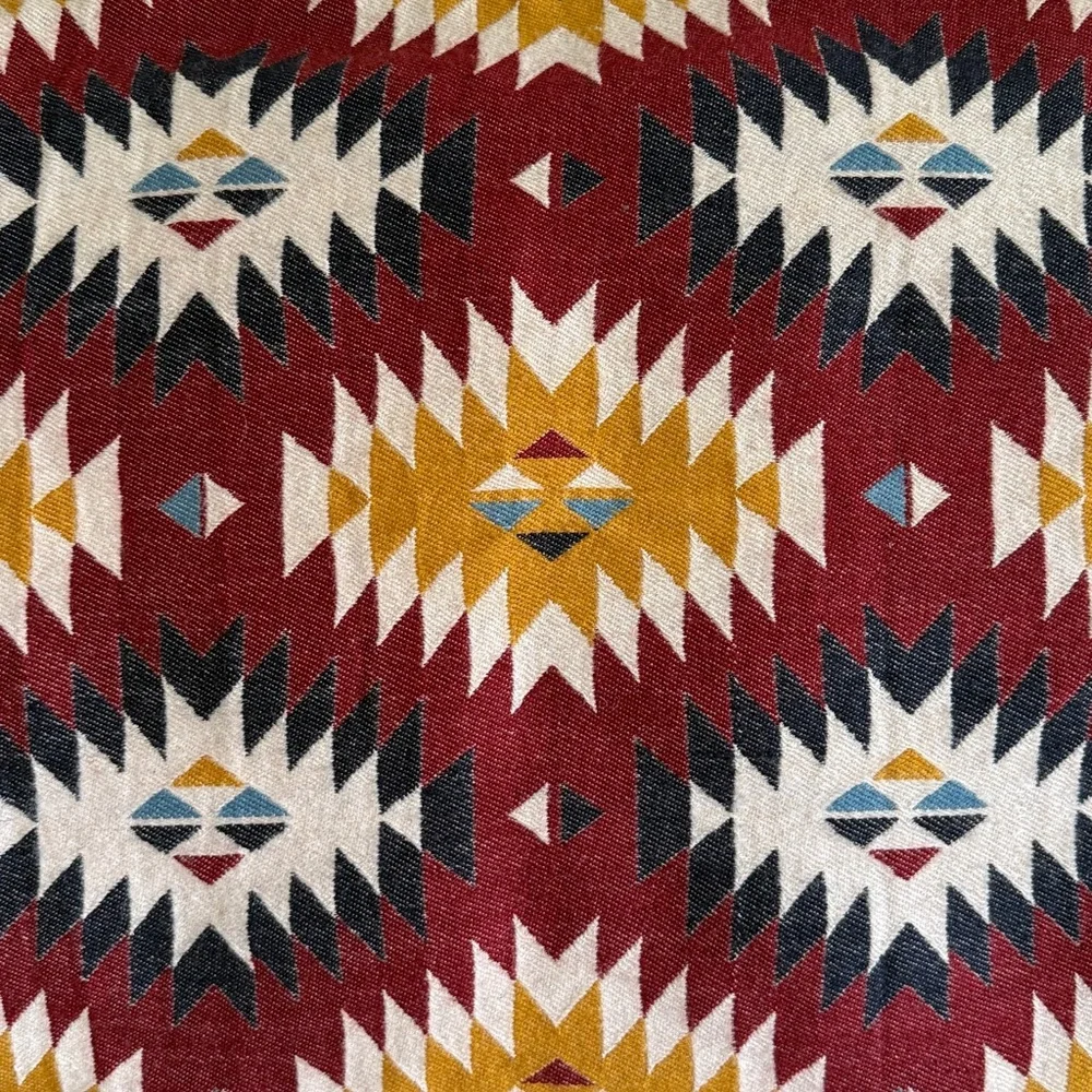IKEA Fransine Southwestern Aztec Pillow Covers Burgundy, Navy & Gold